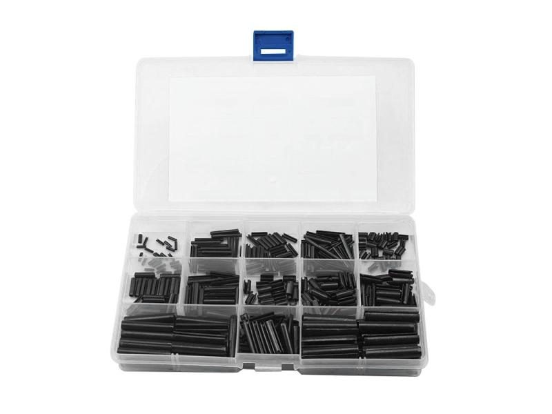 390PCS M1.5M2M2.5M3M4M5M6 GB879 Steel Black Elastic Cylindrical Cotter Pins Carousel 1
