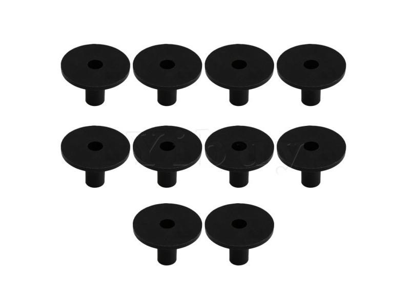 Yibuy 10pcs 3.8x2.6cm Black Plastic Long Cymbal Sleeves With Flange Base For Carousel 1