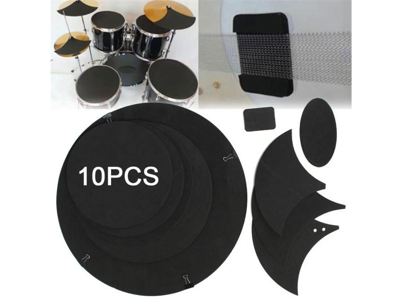 10Pcs/set Rubber Foam Bass Snare Drum Sound Off Quiet Mute Silencer Practice Carousel 1