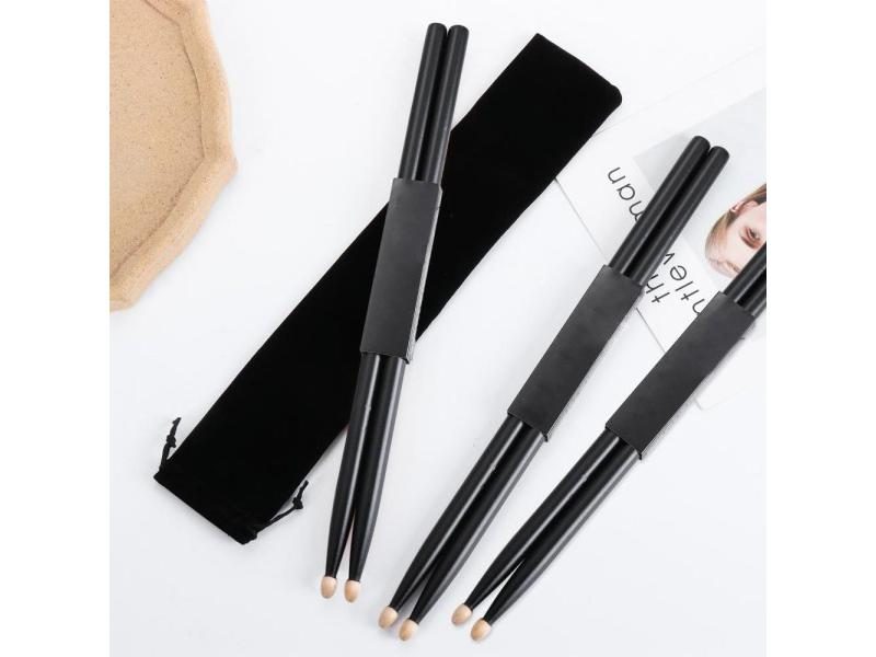 1Pair Black Maple 5A Teardrop Head Drum Kit Sticks Classic Drumsticks With Carousel 2