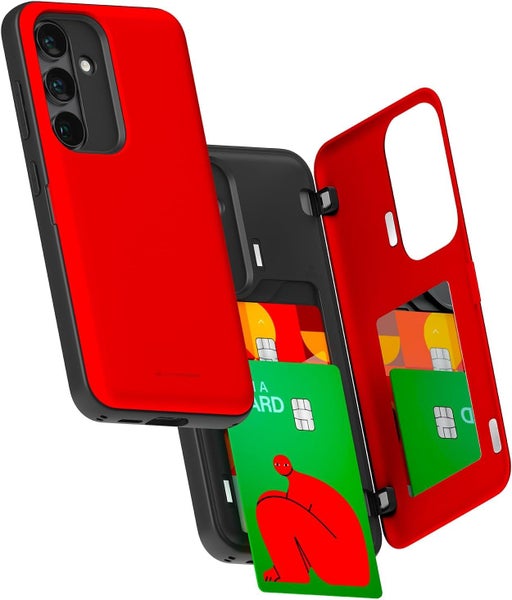 Samsung S24 Plus Goospery Magnetic door Cards back pocket Case Cover RED Carousel 1