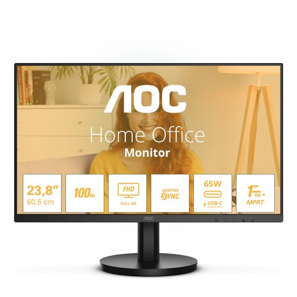 AOC 24B3CA2 24" Full HD 1920x1080 100Hz IPS HDMI 65W USB-C Monitor w/ Speaker Carousel 1