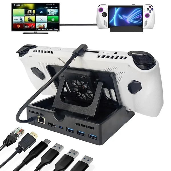Asus Rog Ally Docking Station with Cooling Fan Hdmi 2.0 4k 60hz Foldable Stand Carousel 2