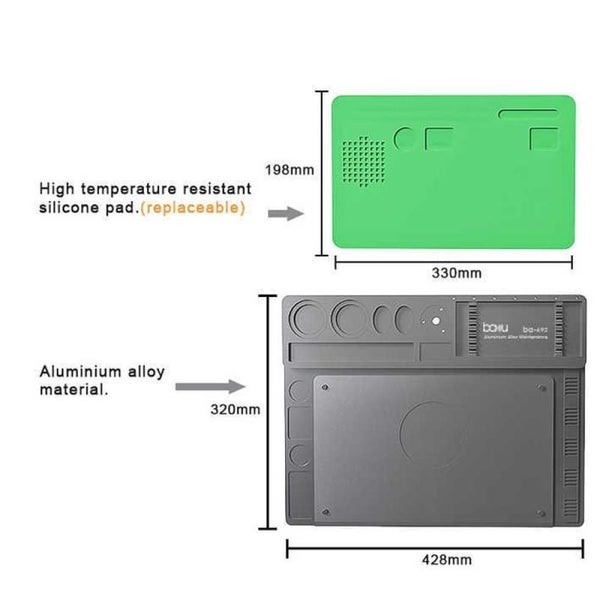 Baku Ba 692 2 In 1 Microscope Maintenance Insulation Pad Aluminum Alloy Silic... Carousel 2