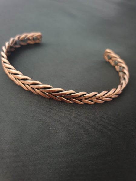 Solid Copper Braided Bangle Carousel 2
