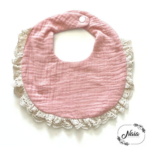 Baby Bib and headband set (pink) Carousel 2