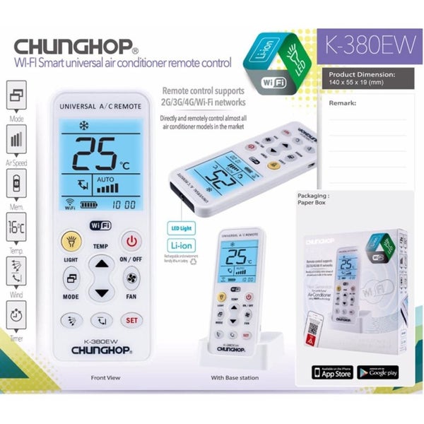 Chunghop k 380ew Wifi Smart Universal Lcd Air Conditioner Remote Control With... Carousel 13