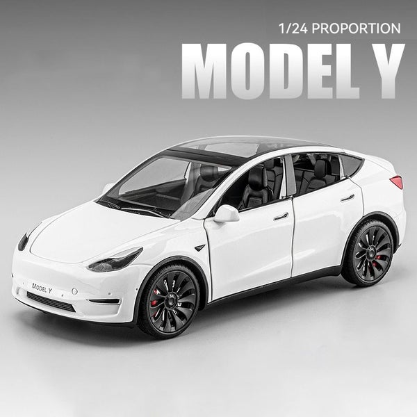 1:24 Model Y Model 3 Model S Alloy Die Cast Toy Car Model Sound and Carousel 6