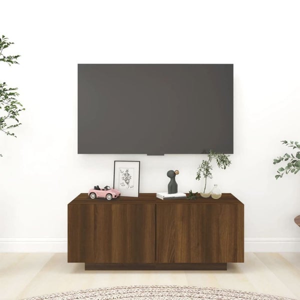 Tv Cabinet Brown Oak 100x35x40 Cm Engineered Wood Nopiok Carousel 1