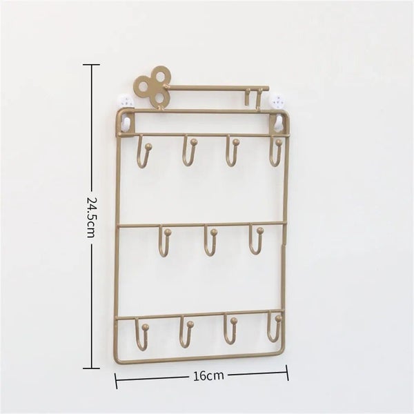 Modern Style Iron Wall Mounted 11 Hangers Hooks Key Holder Coat Hat Stora CHK12N Carousel 1