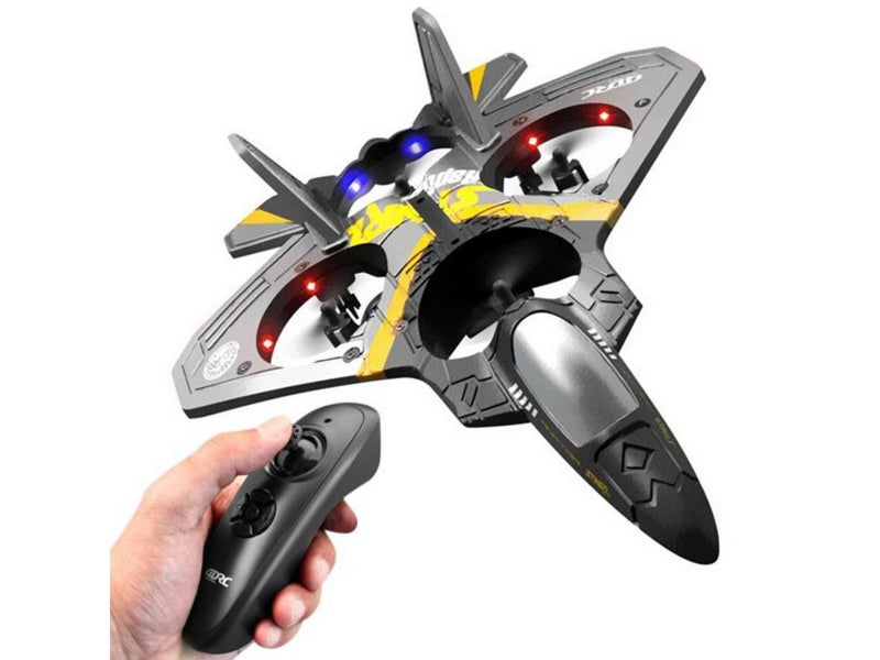 V17 Remote Control Stunt Plane 2.4 GHz RC Quadcopter with LED Lights Silver Carousel 1