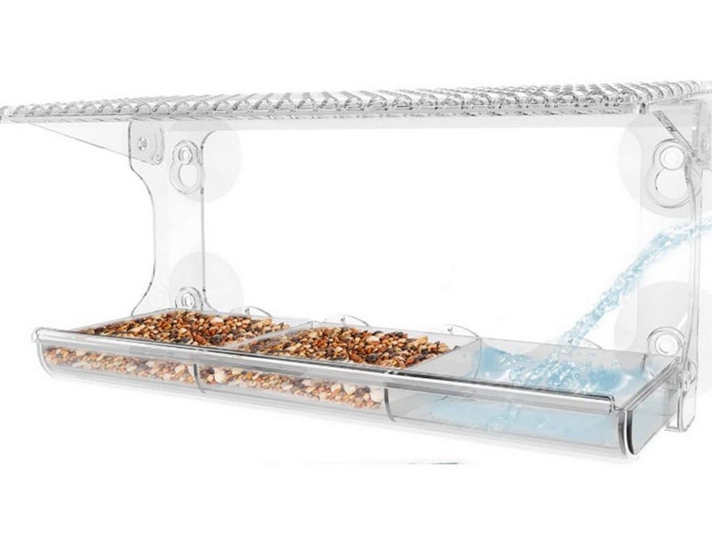 Outdoors Window Clear Bird Feeder with Strong Suction Cups Carousel 2