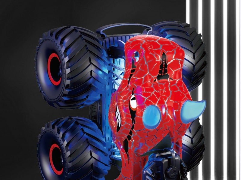 Dinosaur Toys RC Stunt Car 360 Degree Rolling Twister with Light Red Carousel 2