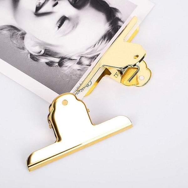 2 Pack Gold Stainless Steel Bulldog Paper Clips Metal Large Binder Clips For D Carousel 5