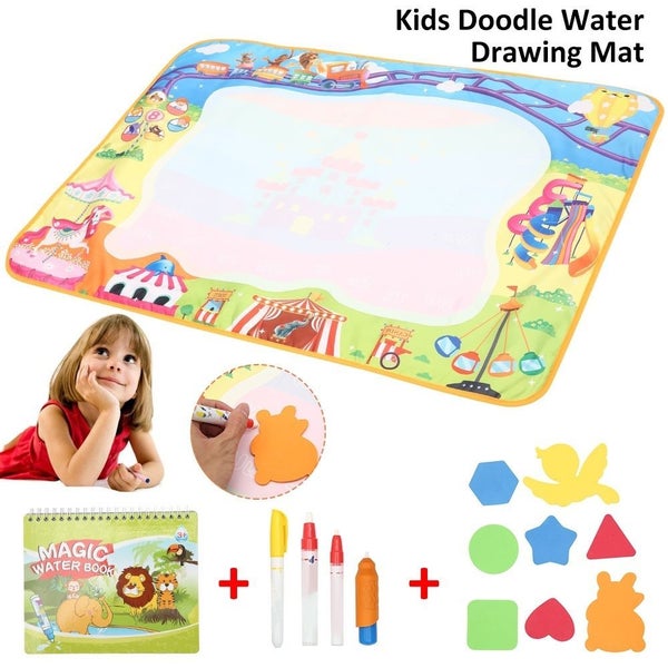 70X100CM Doodle Children Water Drawing Toys ing Mat Water Pen Molds Kit Kid Educ Carousel 2