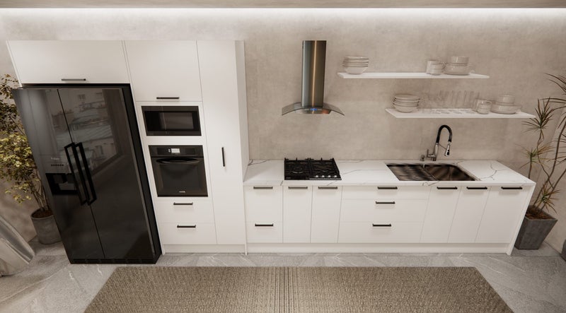 Straight type Kitchen white matte finish with blum hinges Carousel 2