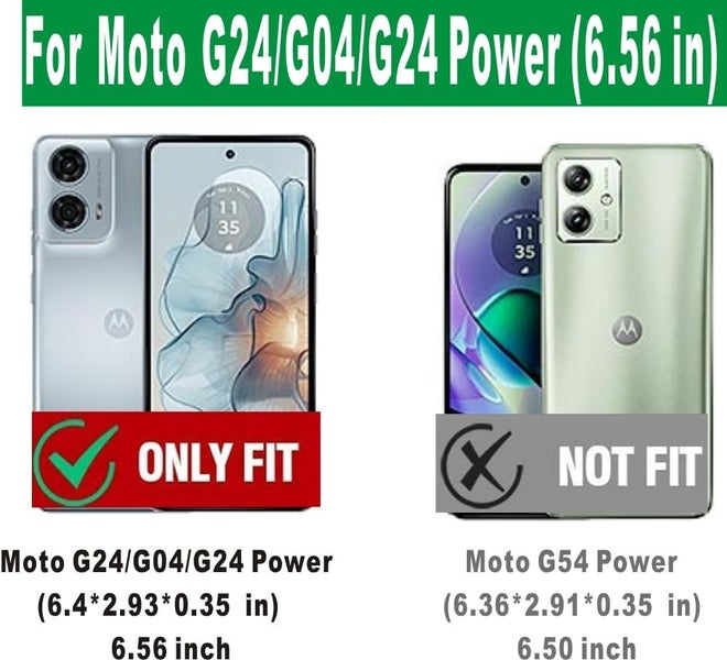 1x Shockproof Wallet Cover for Motorola Moto G04 Carousel 2