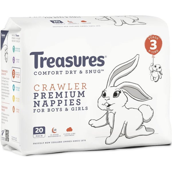 Treasures Comfort Nappies Crawler 6-11kg Carousel 1