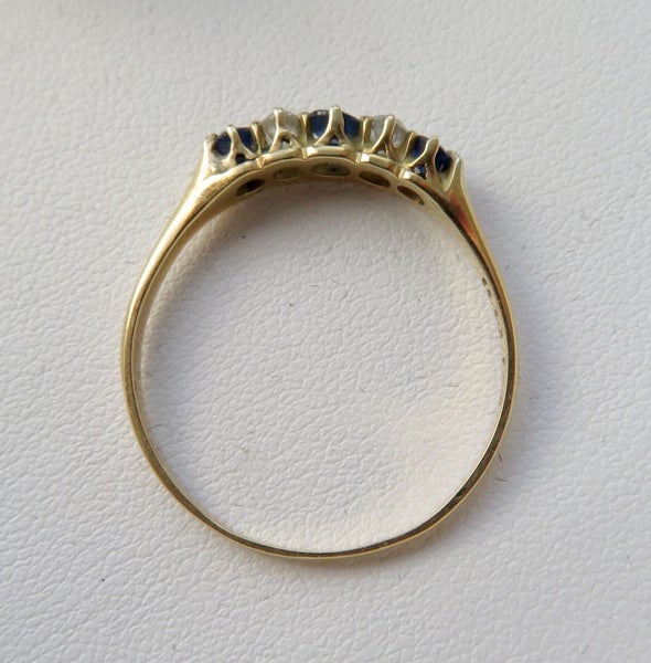Victorian Sapphire and old cut diamond half hoop Carousel 8