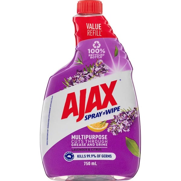 Ajax Spray N Wipe Multipurpose Cleaning Spray Refill Lavender Citrus Carousel 1