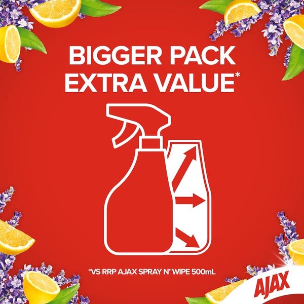 Ajax Spray N Wipe Multipurpose Cleaning Spray Refill Lavender Citrus Carousel 6