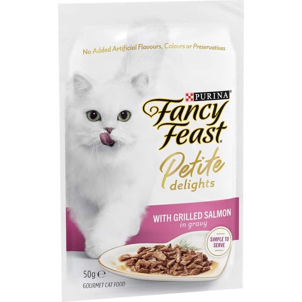 Fancy Feast Delights Wet Cat Food Salmon Petite Carousel 1
