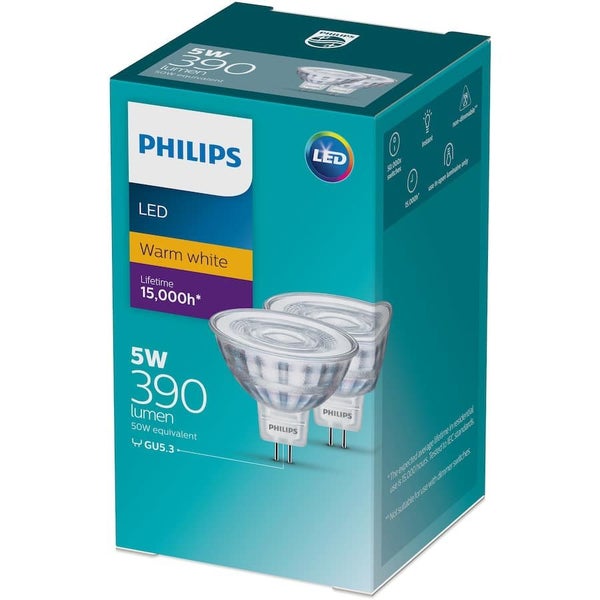 Philips Down Light Bulb Led 5w 390 Lumen Warm White 2pack Carousel 1