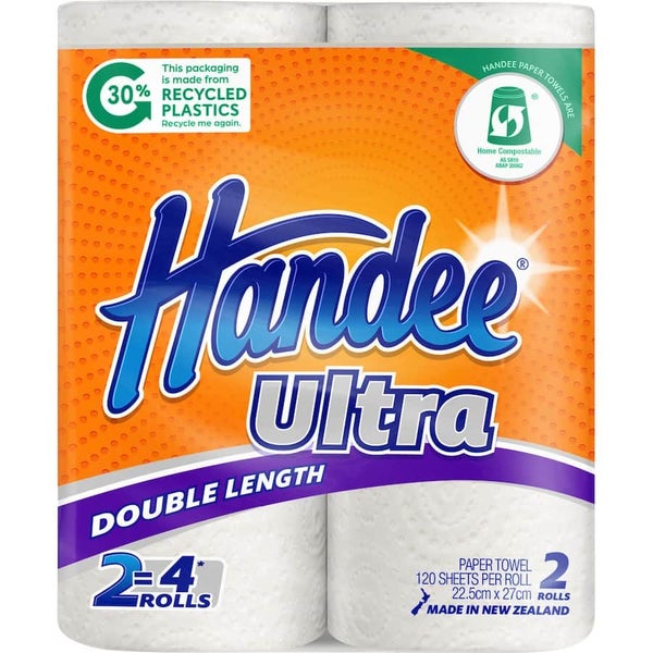 Handee Paper Towels Double Roll 2pack Carousel 2