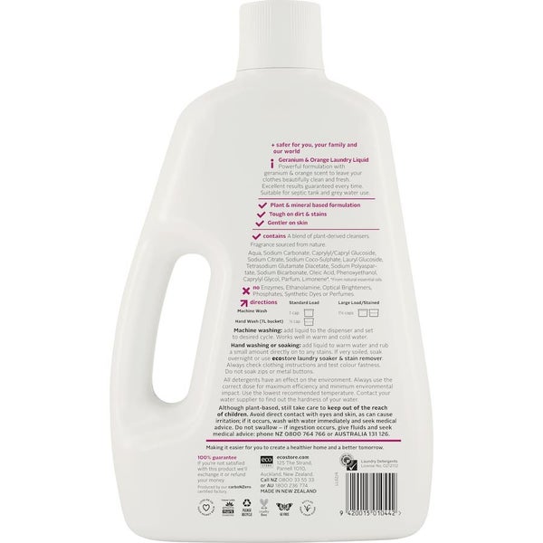 Ecostore Laundry Liquid Geranium & Orange 2L Carousel 2