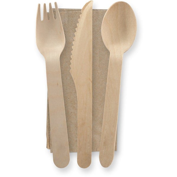 Biopak Cutlery Set Wooden Single set Carousel 3