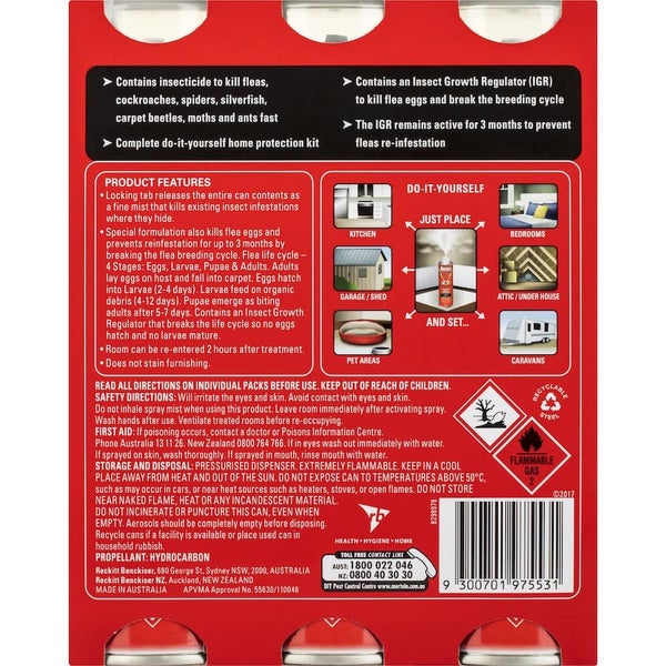 Mortein Kill & Protect Crawling Insect Bomb 3pack Carousel 2