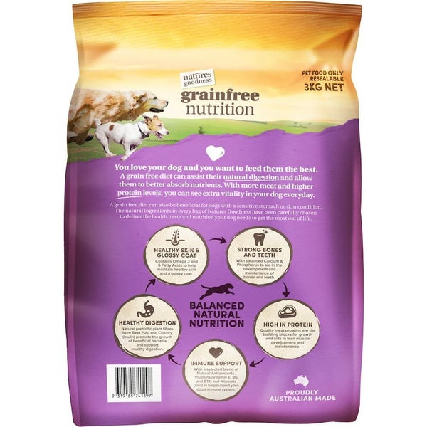 Natures Goodness Grain Free Dry Dog Food Wild Game & Sweet Potato Bag 3kg Carousel 2