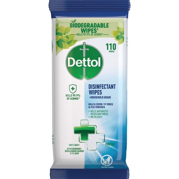 Dettol Cleaning Wipes Disinfectant Fresh 110pack Carousel 1