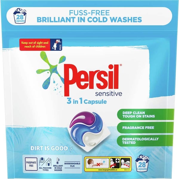 Persil Laundry Capsules 3 In 1 Sensitive 28pack Carousel 1