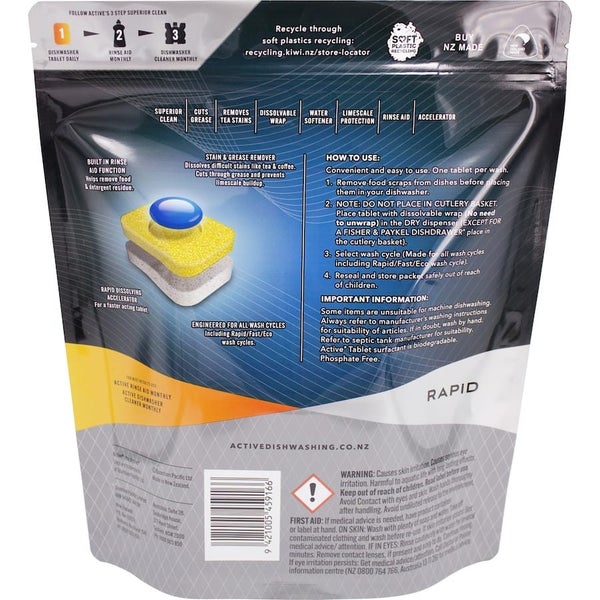 Active Dishwasher Tablets Rapid Lemon 60pack Carousel 2