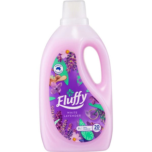 Fluffy Fabric Softener Conditioner White Lavender Bottle 2L Carousel 1