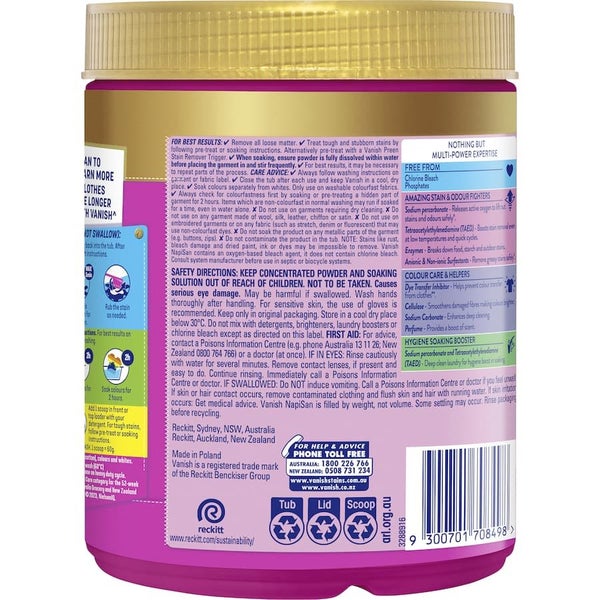 Vanish Napisan Oxi Action Gold Stain Remover Powder 900g Carousel 2