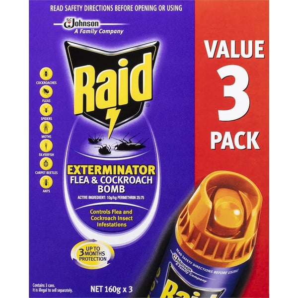 Raid Exterminator Bomb Multiple Insect Control 3pack Carousel 2