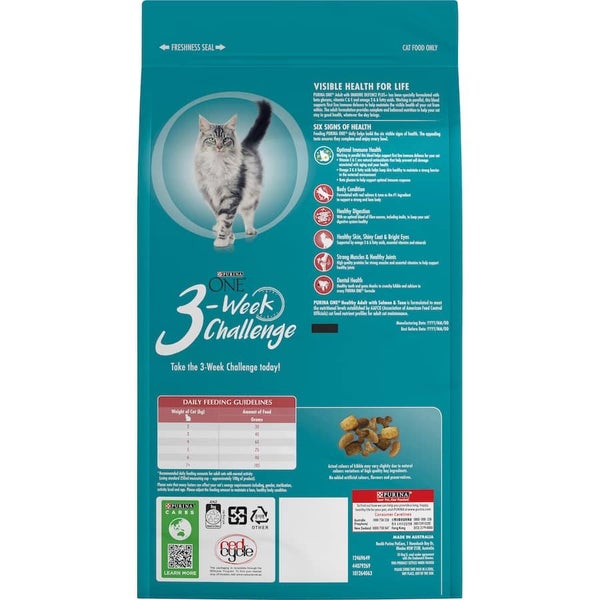 Purina One Healthy Adult Dry Cat Food Salmon & Tuna Bag 1.5kg Carousel 3