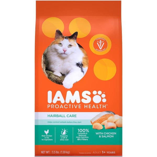 Iams Dry Cat Food Chicken & Salmon - Hairball Carousel 1
