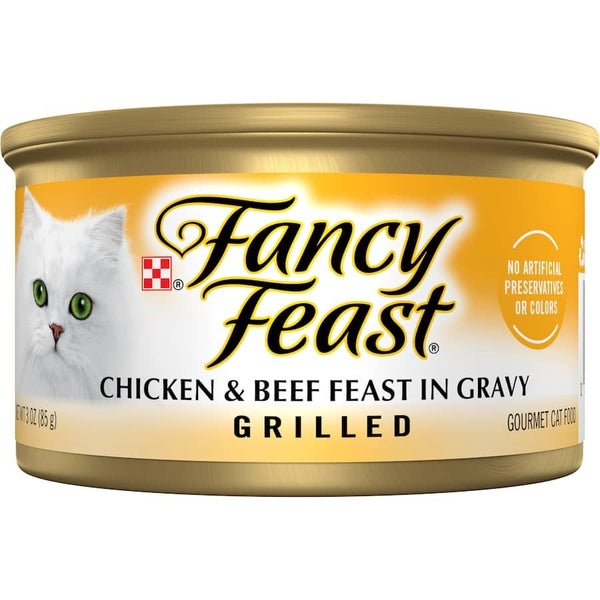 Fancy Feast Grilled Wet Cat Food Chicken & Beef Feast In Gravy Carousel 1