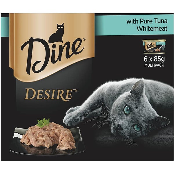 Dine Desire Wet Cat Food Pure Tuna Whitemeat Tins 6x85g Carousel 2