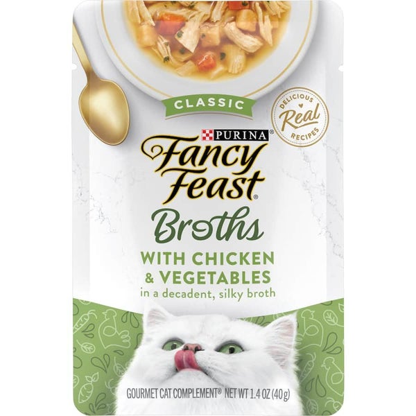 Fancy Feast Broths Wet Cat Food Chicken & Vegetables Pouch 40g Carousel 7