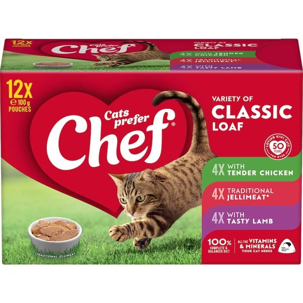 Chef Classic Wet Cat Food Classic Loaf Mixed Selection Carousel 1