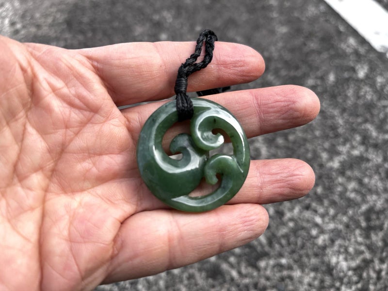 Greenstone Nephrite Jade Triple Koru #TK1CS Carousel 2