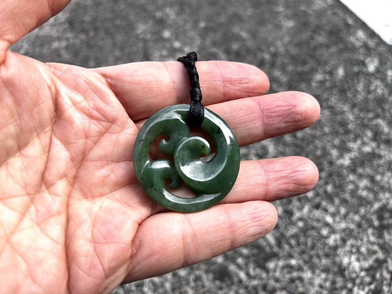 Greenstone Nephrite Jade Triple Koru #TK1CS Carousel 1