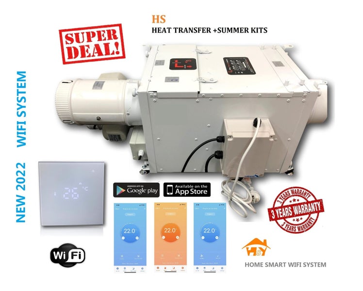 HOME VENTILATION SYSTEM PVS5 HS WIFI 5 OUTLETS 2IN1 HEAT TRANSFER +SUMMER KITS Carousel 1