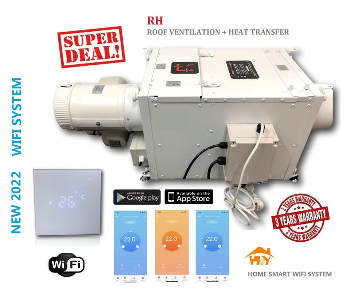 HOME VENTILATION SYSTEM PVS5 RH WIFI 5 OUTLETS 2IN1 HEAT TRANSFER +VENTILATION Carousel 1