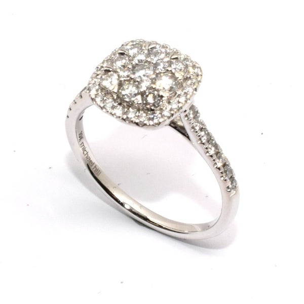 VAL $1,990 - 10ct White Gold Diamond Cluster Ring Carousel 1