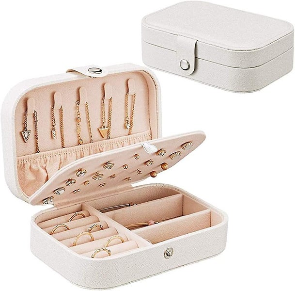 Jewelry Case Ladies Jewelry Box Double Layer Small Jewelry Box, Jewelry Storage Carousel 1